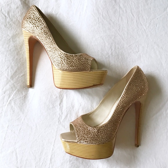 Alice & Olivia Laird Swarovski Platform Peep Toes - Picture 2 of 7